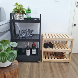 Sapateira Banco Aracaju Pequena 47x53x33 em Madeira de Pinus - NATURAL - 3