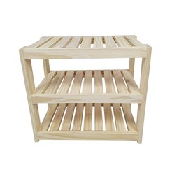 Sapateira Banco Aracaju Pequena 47x53x33 em Madeira de Pinus - NATURAL - 5