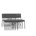 Ver imagem 2 de Kit 10 Cadeiras Fixas Escritório Multiuso Niala Plaxmetal Nr17 Preto