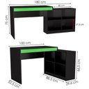 Ver imagem 3 de Mesa Computador de Canto Gamer com Nichos 180 Cm B24 Preto Verde Novam