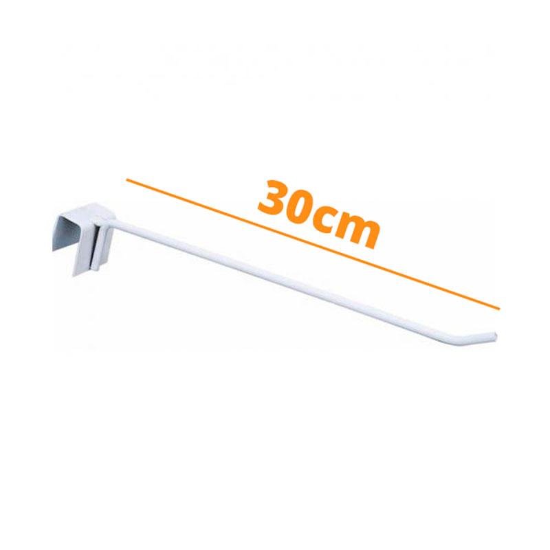 KIT - 2 Réguas para Gôndola Ponta 73cm + 8 ganchos simples Branco - Sa Gondolas - 4