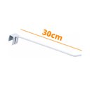 Ver imagem 4 de KIT - 2 Réguas para Gôndola Ponta 73cm + 8 ganchos simples Branco - Sa Gondolas