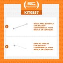 Ver imagem 2 de KIT - 2 Réguas para Gôndola Ponta 73cm + 8 ganchos simples Branco - Sa Gondolas