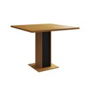 Ver imagem 3 de Mesa Jantar Londres Quadrada Canela 90cm Base Preta 4 Cadeiras Eames Estofadas Nude Médio Madeira