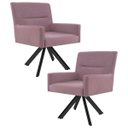 Ver imagem 1 de Kit 2 Poltronas Decorativas Giratórias Base Eiffel Preto Angel B-305 Veludo Rosa - Domi