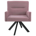 Ver imagem 2 de Kit 2 Poltronas Decorativas Giratórias Base Eiffel Preto Angel B-305 Veludo Rosa - Domi