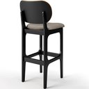 Ver mais imagens de Kit 6 Banquetas Alta Bar Cozinha Jantar Betta L02 Preto Couríssimo Whisky Linho Bege - Lyam Decor