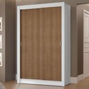 Ver imagem 1 de Guarda-roupa Solteiro 2 Portas de Correr 2 Gavetas Branco/rustic Vivare Madesa Branco/rustic