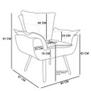 Ver imagem 4 de Kit 2 Poltronas Decorativas Sala de Estar Pés Palito Opla Suede Marrom - Ibiza