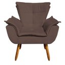 Ver imagem 2 de Kit 2 Poltronas Decorativas Sala de Estar Pés Palito Opla Suede Marrom - Ibiza