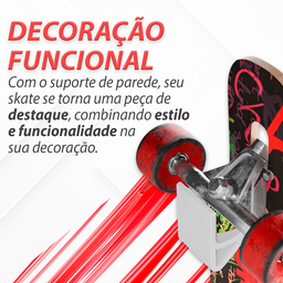 Suporte de Parede para Longboard - Estilo e Funcionalidade-longboard/skate/cruiser/esporte- Branco - 5 Suporte de Parede para Longboard - Estilo e Funcionalidade-longboard/skate/cruiser/esporte- Branco - 5