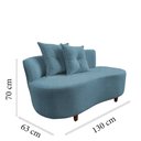 Ver imagem 7 de Namoradeira Sofá Feijão Suria Orgânica Linho Azul
