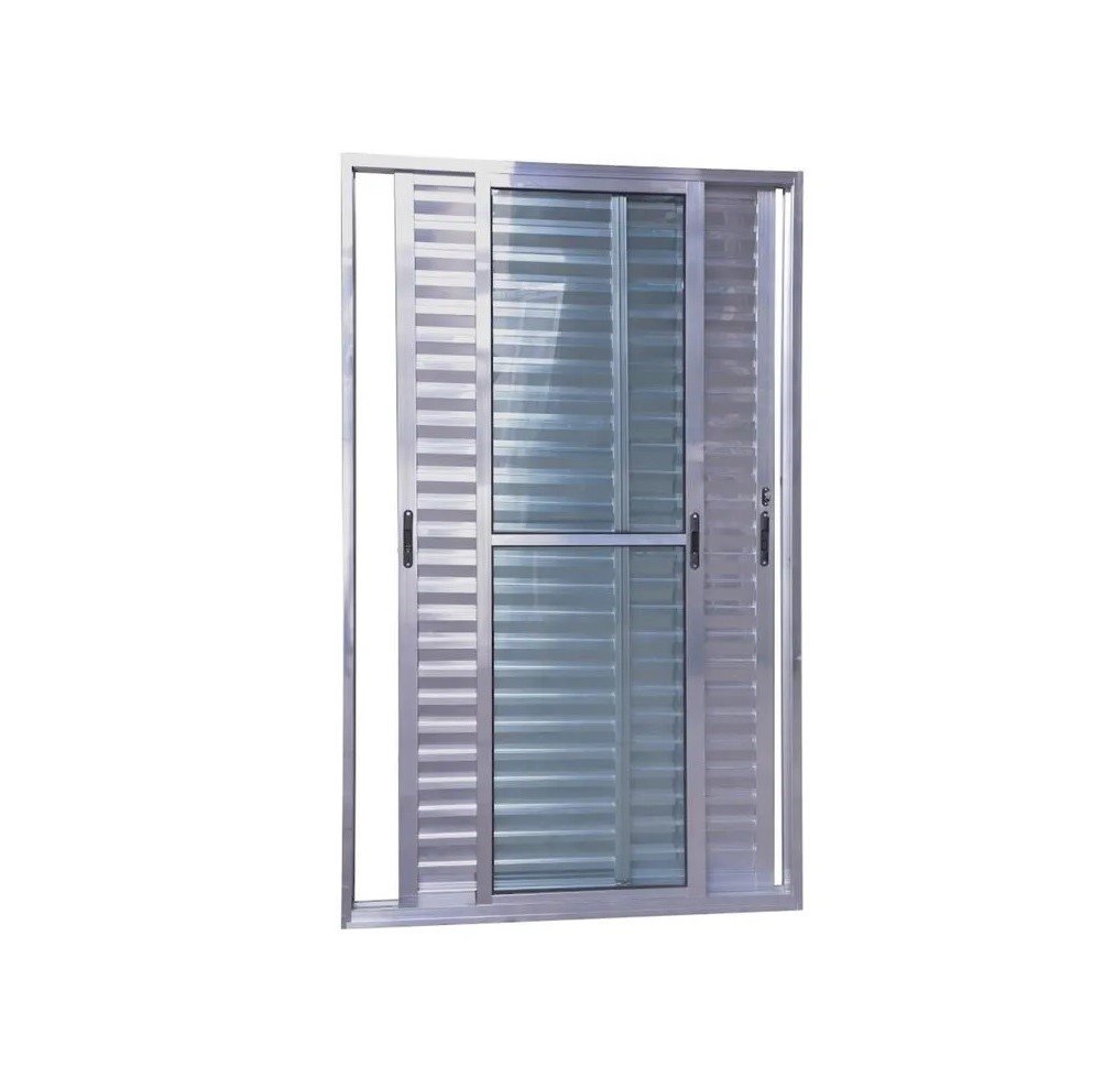 Porta Balcão 3 Folhas Veneziana 210x120 Brilhante Linha 25