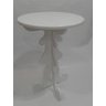 Mesa de Canto Ou Mesa de Apoio Estilo Provençal Redonda Branca - 2