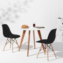Ver imagem 1 de Conjunto Mesa Square Redonda Branco - 88cm + 2 Cadeiras Eiffel - Preto Abra Cadabra