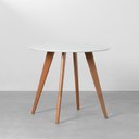 Ver imagem 2 de Conjunto Mesa Square Redonda Branco - 88cm + 2 Cadeiras Eiffel - Preto Abra Cadabra