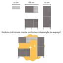 Ver imagem 5 de Armário de Cozinha com Bancada Americana Xangai Multimóveis Mp2203 Branco/lacca Fumê