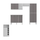Ver imagem 6 de Armário de Cozinha com Bancada Americana Xangai Multimóveis Mp2203 Branco/lacca Fumê