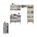 Ver imagem 4 de Armário de Cozinha com Bancada Americana Xangai Multimóveis Mp2203 Branco/lacca Fumê