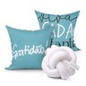Capa para Almofada Estampada Gratidão Decorativa 2 Unidades 45cm x 45cm + Almofada de Nó Escandinavo - 1