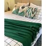 Manta xale sofá e cama 2,20x1,50m Verde folha tear artesanal decorativa protetora - 5