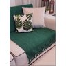 Manta xale sofá e cama 2,20x1,50m Verde folha tear artesanal decorativa protetora - 6