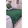 Manta xale sofá e cama 2,20x1,50m Verde folha tear artesanal decorativa protetora - 4