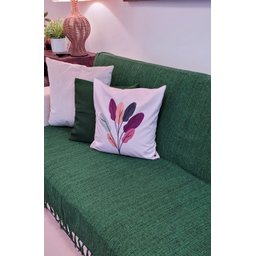 Manta xale sofá e cama 2,20x1,50m Verde folha tear artesanal decorativa protetora - 3