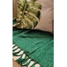 Manta xale sofá e cama 2,20x1,50m Verde folha tear artesanal decorativa protetora - 1