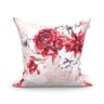 Kit Almofada Vermelha Floral 4 Unidades 45cm x 45cm com Refil de Siline Super Macio - Tecido Jacqaur - 6