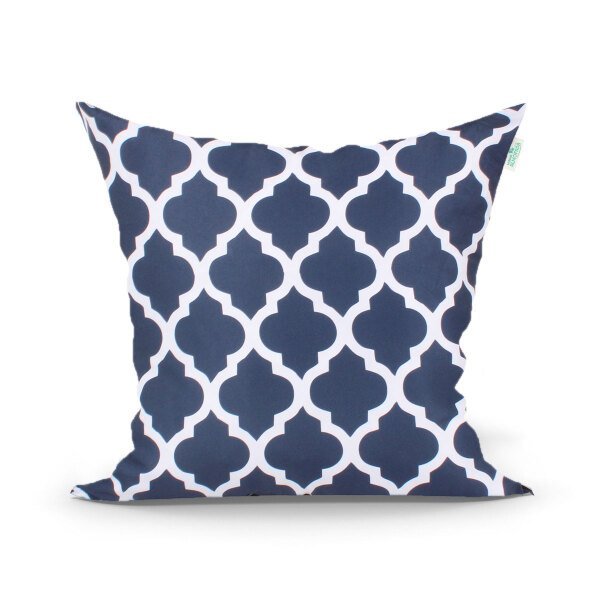 Kit Capa de Almofada para Sala Azul Estampada Frase Kit 3 Unidades 45cm x 45cm + Almofada Nó Escandi - 3