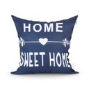 Ver imagem 5 de Kit Capa de Almofada para Sala Azul Estampada Frase Kit 3 Unidades 45cm x 45cm + Almofada Nó Escandi