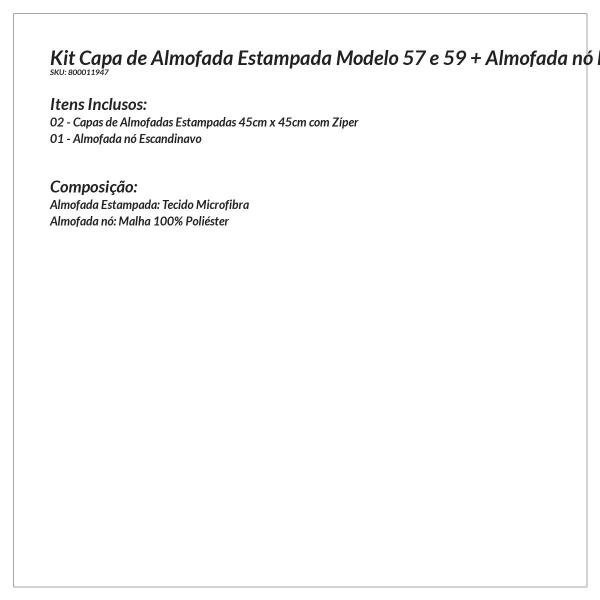 Kit de Capa de Almofada para Quarto Estampada Amarela Kombi 2 Unidades 45cm x 45cm + Almofada de Nó  - 5