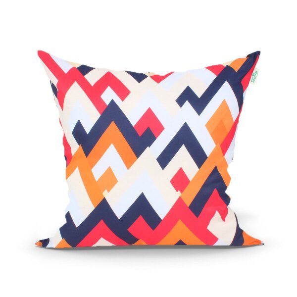 Kit Capa Almofada Laranja para Quarto Estampada Geométrica 4 Unidades 45cm x 45cm com zíper - 4