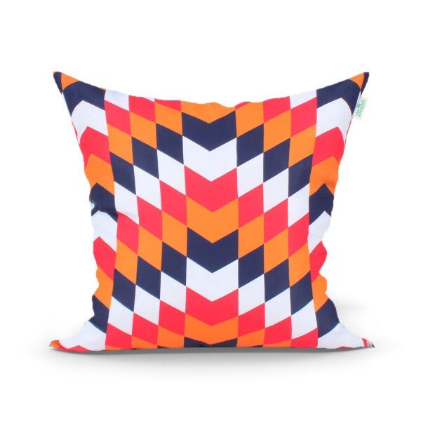Kit Capa Almofada Laranja para Quarto Estampada Geométrica 4 Unidades 45cm x 45cm com zíper - 2