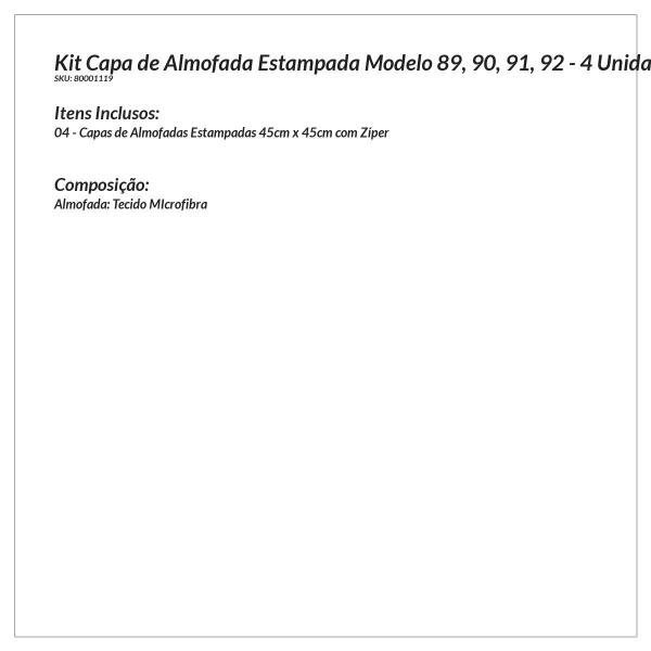 Capa para Almofada Laranja Estampada Decorativa 4 Unidades 45cm x 45cm com zíper - 6