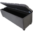 Ver imagem 3 de Puf Baú Estofado Capitonê de Casal 140x40x45cm na Cor Cinza Escuro - Estrutura em Mdf