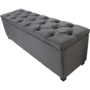 Ver imagem 2 de Puf Baú Estofado Capitonê de Casal 140x40x45cm na Cor Cinza Escuro - Estrutura em Mdf