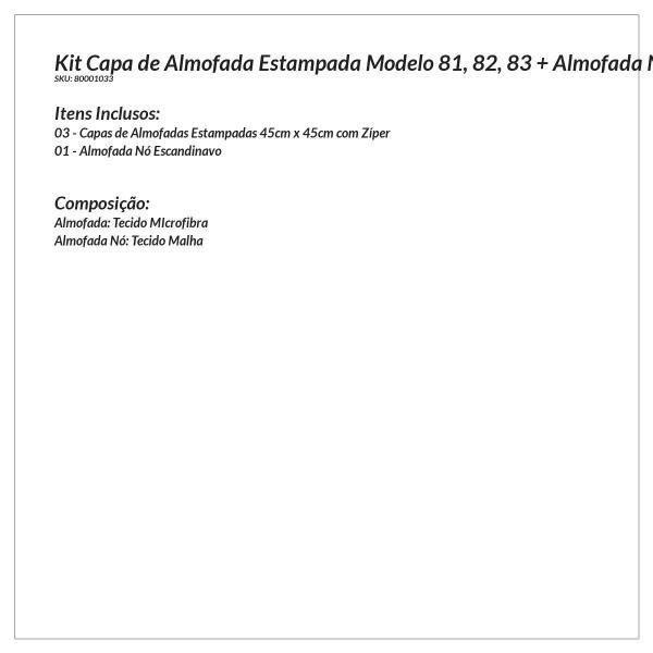 Capa de almofada para Quarto Cacto Verde Estampada Kit 3 Unidades 45cm x 45cm + Almofada Nó Escandin - 6
