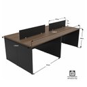 Ver imagem 4 de Estação de Trabalho Mesa Plataforma Escritório 1200x600 4 Lugares Netmobil - Nogal/preto