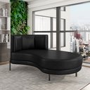 Ver imagem 1 de Sofá Chaise Lado Direito Downey Sala de Estar Pu Preto G15 - Gran Belo