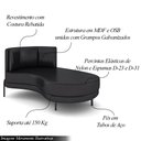 Ver imagem 3 de Sofá Chaise Lado Direito Downey Sala de Estar Pu Preto G15 - Gran Belo