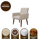 Ver imagem 7 de Kit 4 Poltronas para Sala Pés de Madeira Nina Cor:bege