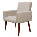 Ver imagem 3 de Kit 4 Poltronas para Sala Pés de Madeira Nina Cor:bege