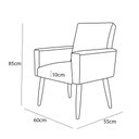 Ver imagem 6 de Kit 4 Poltronas para Sala Pés de Madeira Nina Cor:bege