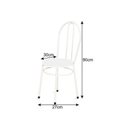 Conjunto de Mesa e 4 Cadeiras Lírio Branco/Bege - Marcheli - 4