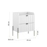 Mesa de Cabeceira com Gaveta Riscada Branca para Quarto 100% Mdf Moriah 45cm Base Metal Champagne - 7