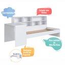 Ver imagem 4 de Cama Solteiro com Escrivaninha e Estante Infantil Juvenil Cor:Branco