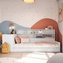 Ver imagem 5 de Cama Solteiro com Escrivaninha e Estante Infantil Juvenil Cor:Branco
