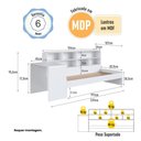 Ver imagem 3 de Cama Solteiro com Escrivaninha e Estante Infantil Juvenil Cor:Branco